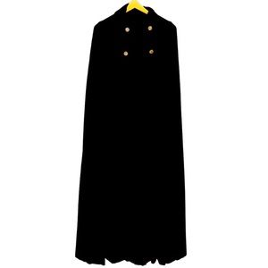 Vintage Stunning Black Velvet Evening Cape